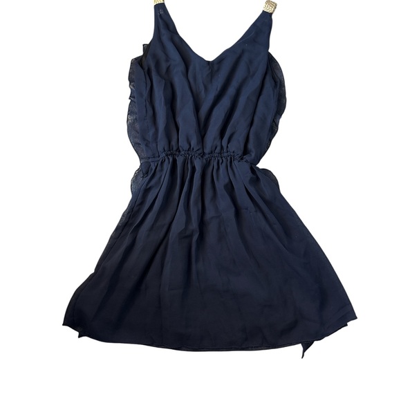 Vintage Havana Navy Ruffle Mini Dress - Picture 2 of 4
